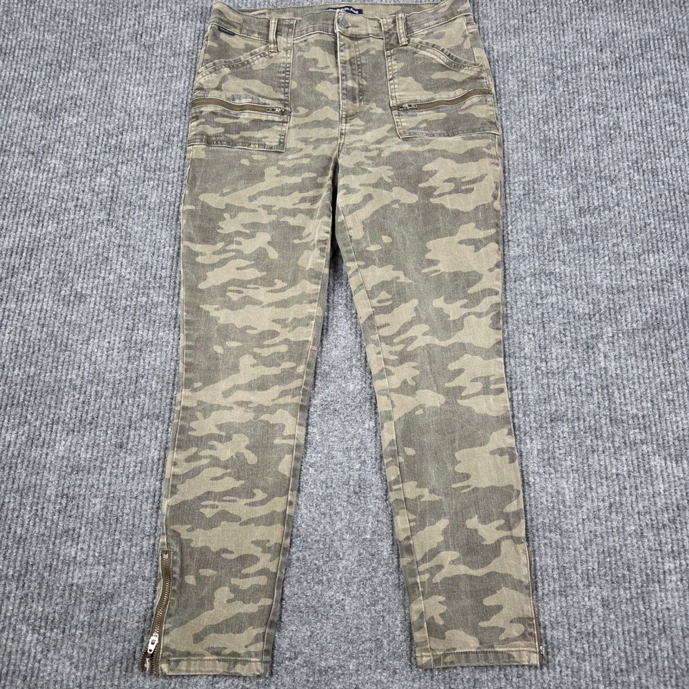 Calvin Klein Jeans Womens 31 High Rise Skinny Camo Pants Ankle Zip Utility Green